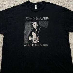 🎸 '17 John Mayer Artist Black Clean Headshot The Search For Everything Tour Tee